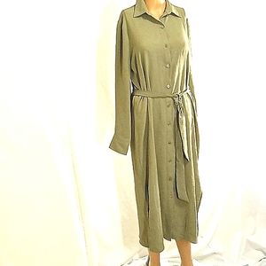 NEW DKNY DRESS Women  4 Women Sleeves Olive Navy Green Long